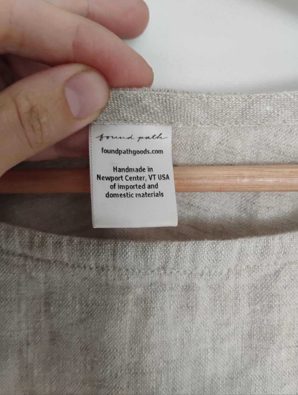 EUC FoundPathGoods Boxy Linen Crop Top- Natural, XS - Picture 3 of 3